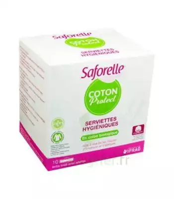 Saforelle Coton Protect Serviette Jetable Avec Ailette B/10 à Lacanau